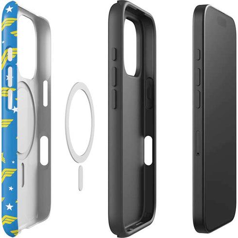 DC Comics Wonder Woman Pattern iPhone 16 Pro Magsafe Impact Case